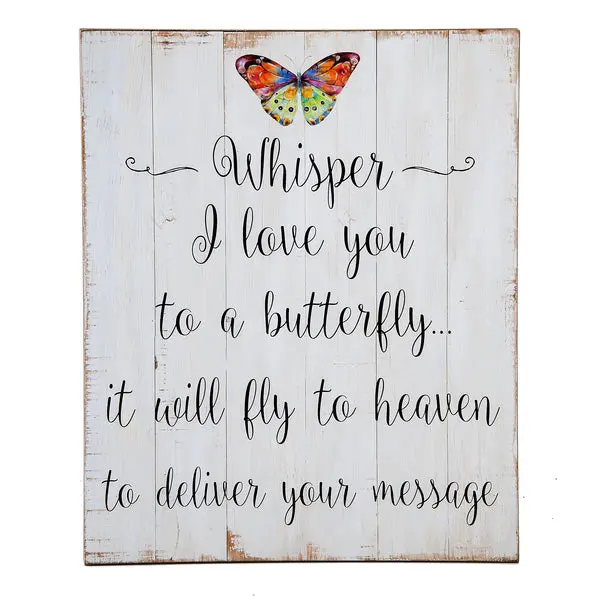 Butterfly-Themed Wall Plaque – "Whisper I Love You To A Butterfly…" 1