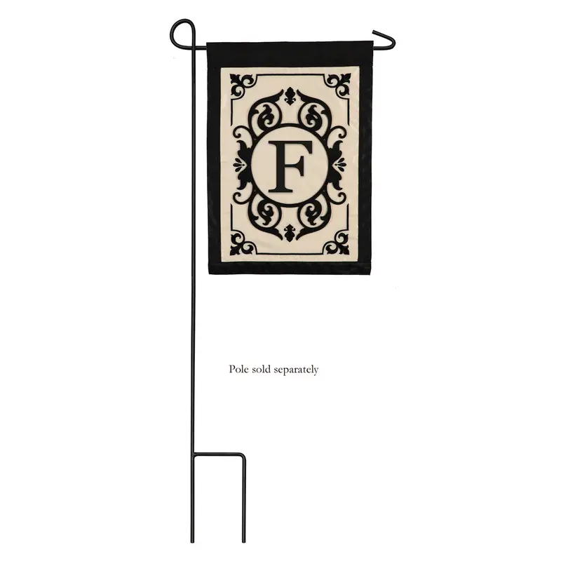 Cambridge Monogram Garden Flag – Letter F Applique Design 1