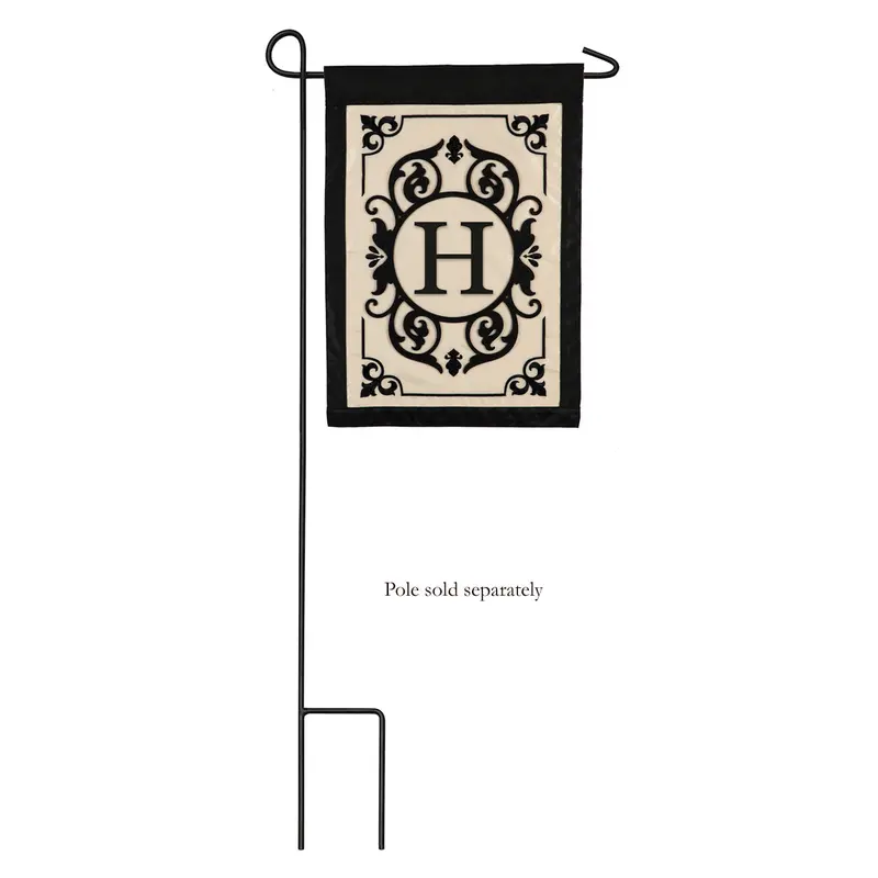 Cambridge Monogram Garden Flag – Letter H Applique Design 1