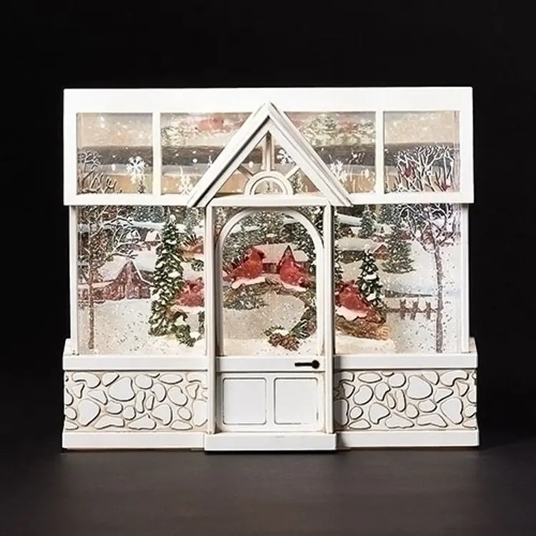 Cardinals In A Greenhouse Led Lighted Swirl Decoration 1