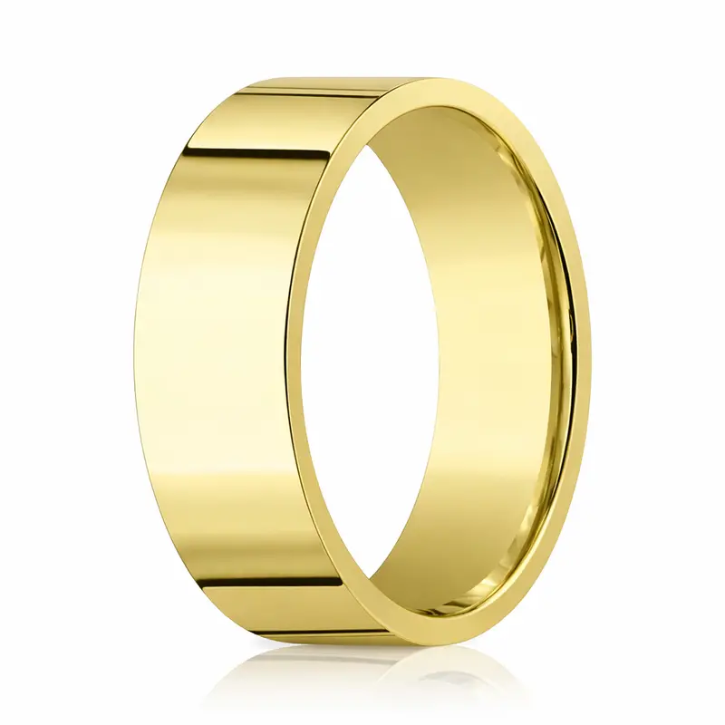 Carrington Men'S 8Mm Flat-Profile Polished 14K Yellow Gold Wedding Band 1