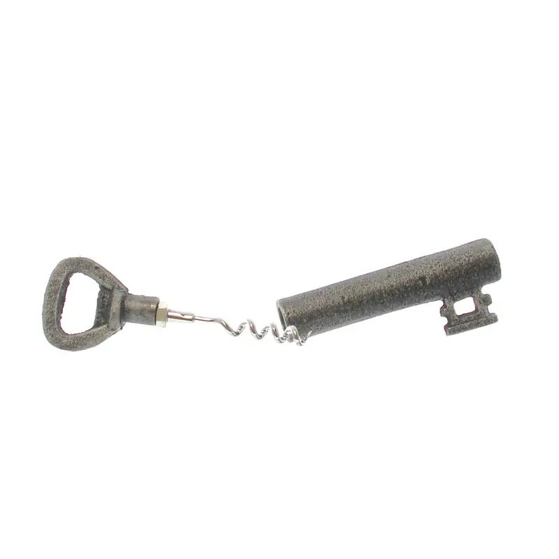Cast Iron Key-Style Wine Opener – Rustic Bar Tool 1