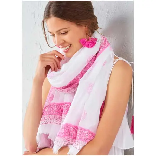 Charlie Paige Cotton Woven Scarf – Neutral Tone 1