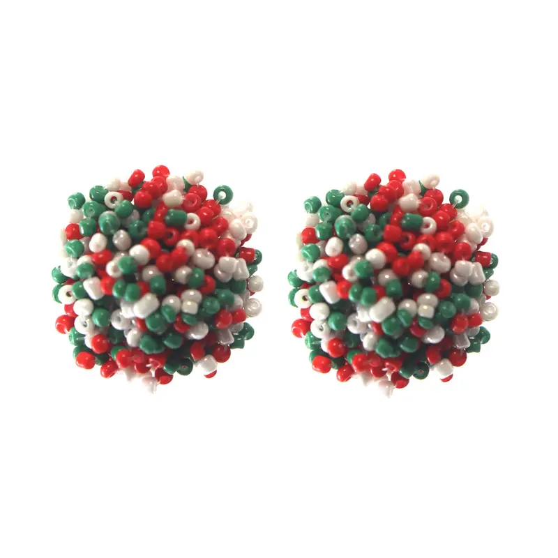 Christmas-Themed Seed Bead Stud Earrings 1
