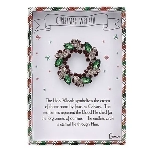 Christmas Wreath Story Keepsake Pin 1