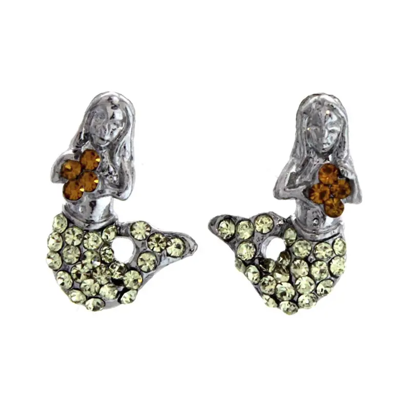 Citrine Mermaid Earrings In Sterling Silver 1