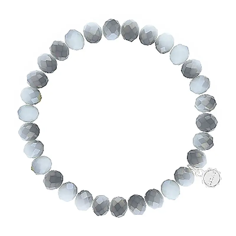 Clarksville 8Mm Gray Mix Crystal Bracelet – Subtle Tone-On-Tone 1