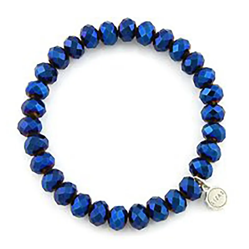 Clarksville 8Mm Metallic Midnight Crystal Bracelet – Sophisticated Silver 1