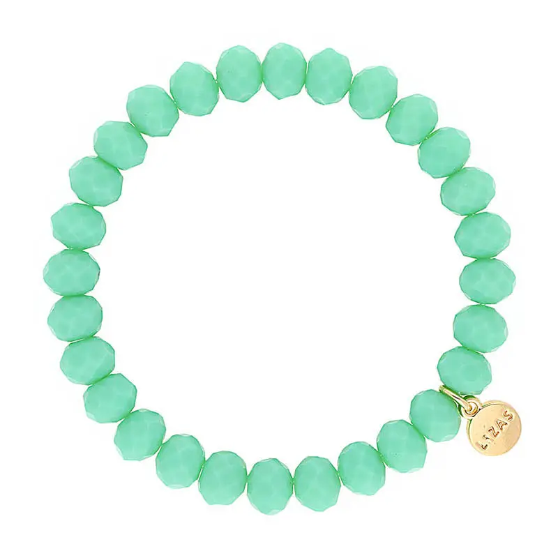 Clarksville 8Mm Mint Green Crystal Bracelet – Fresh Silver-Tone Design 1