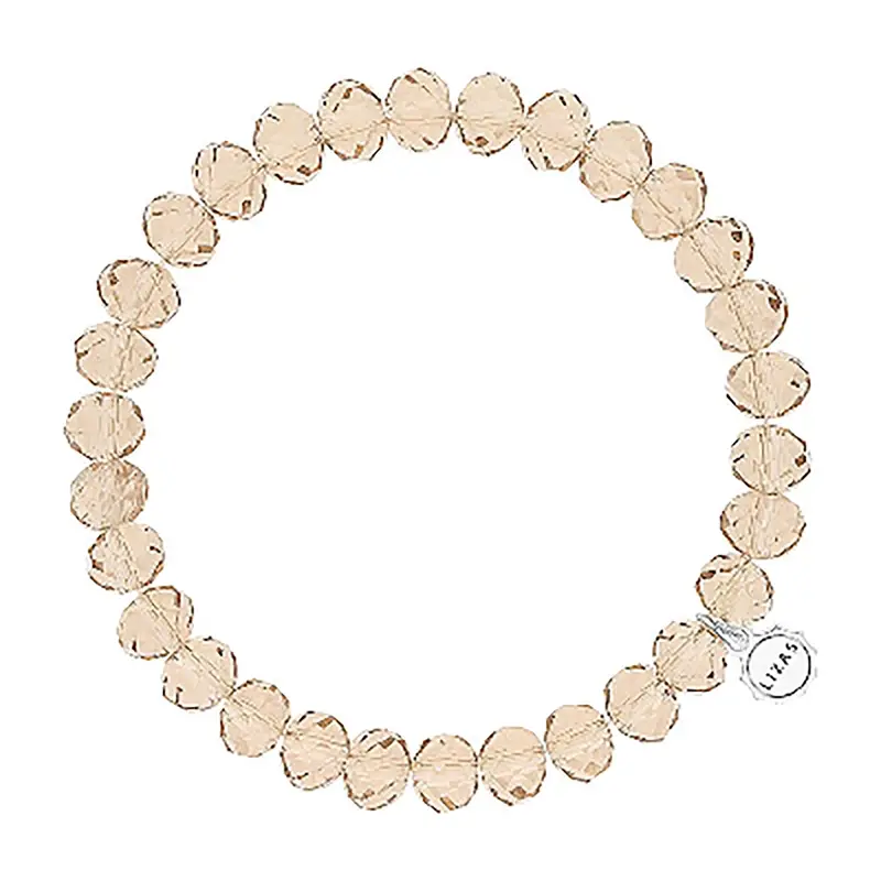 Clarksville 8Mm Nude Crystal Bracelet – Soft Neutral Silver-Tone 1