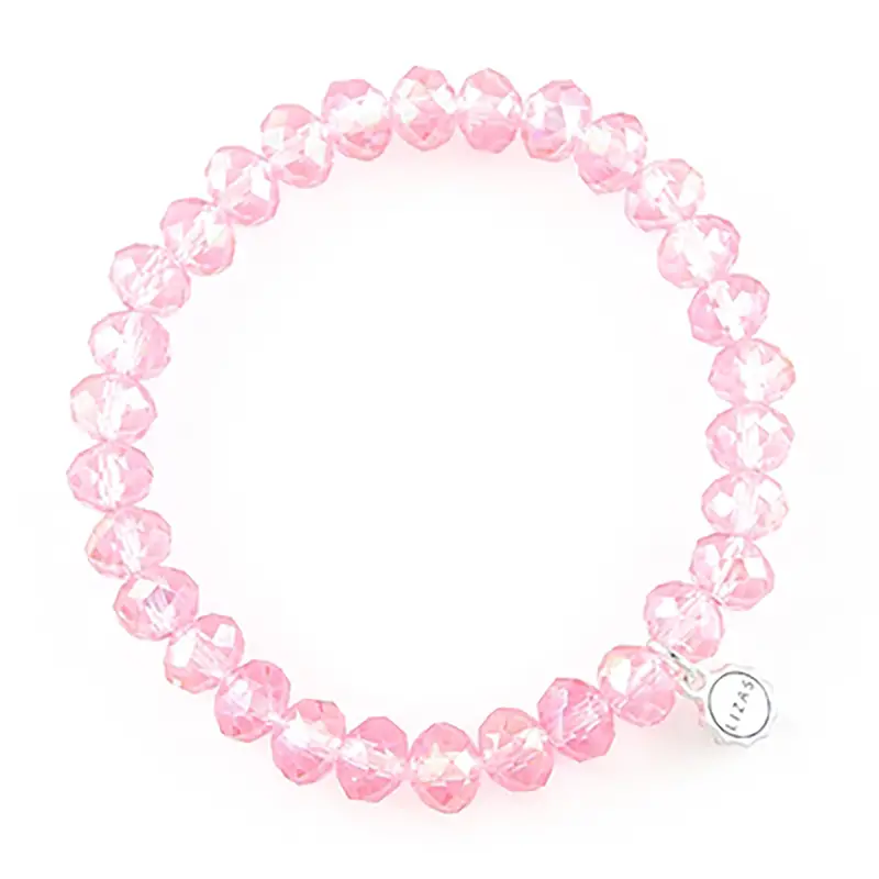 Clarksville 8Mm Rose Crystal Bracelet – Modern Silver-Tone 1