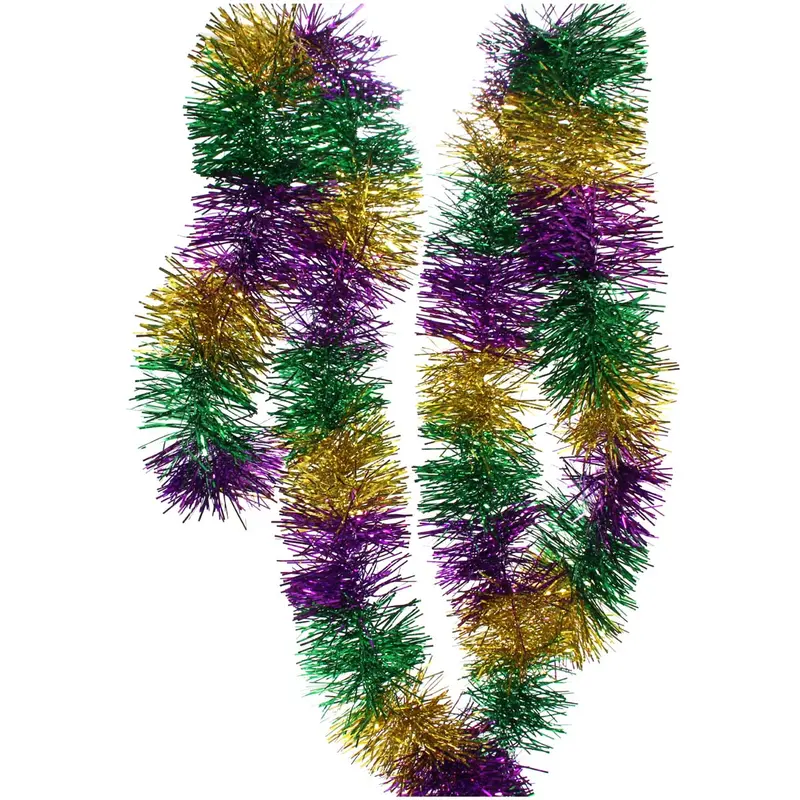Classic 9-Foot Mardi Gras Garland – Purple, Green & Gold 1