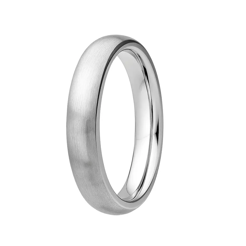 Cobalt Chrome Wedding Ring – Mixed-Finish Design – 5Mm Comfort Fit 1