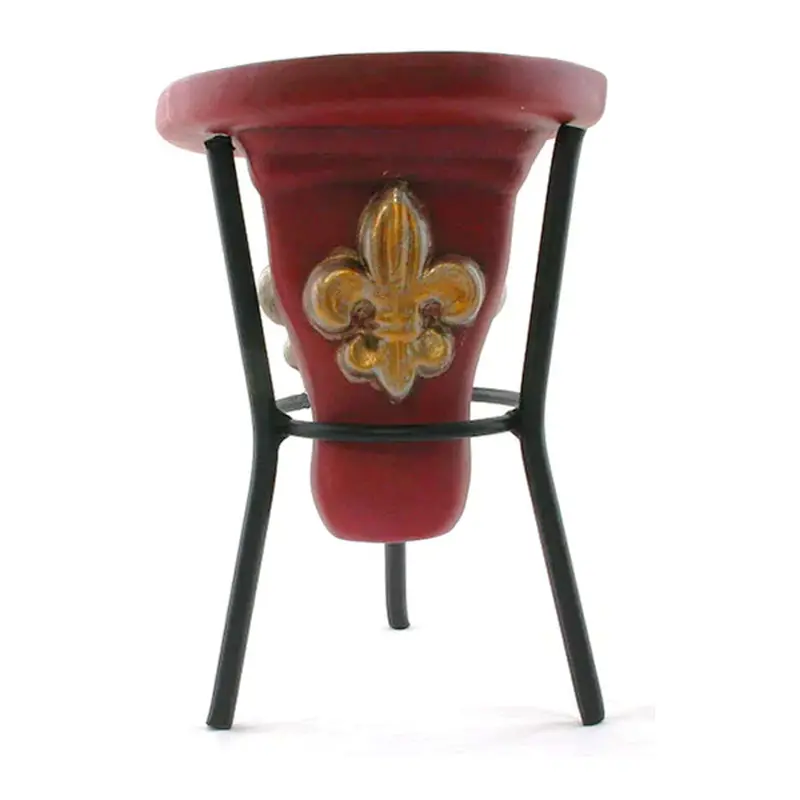 Coral-Colored Fleur-De-Lis Candle Holder – Ceramic Or Resin 1