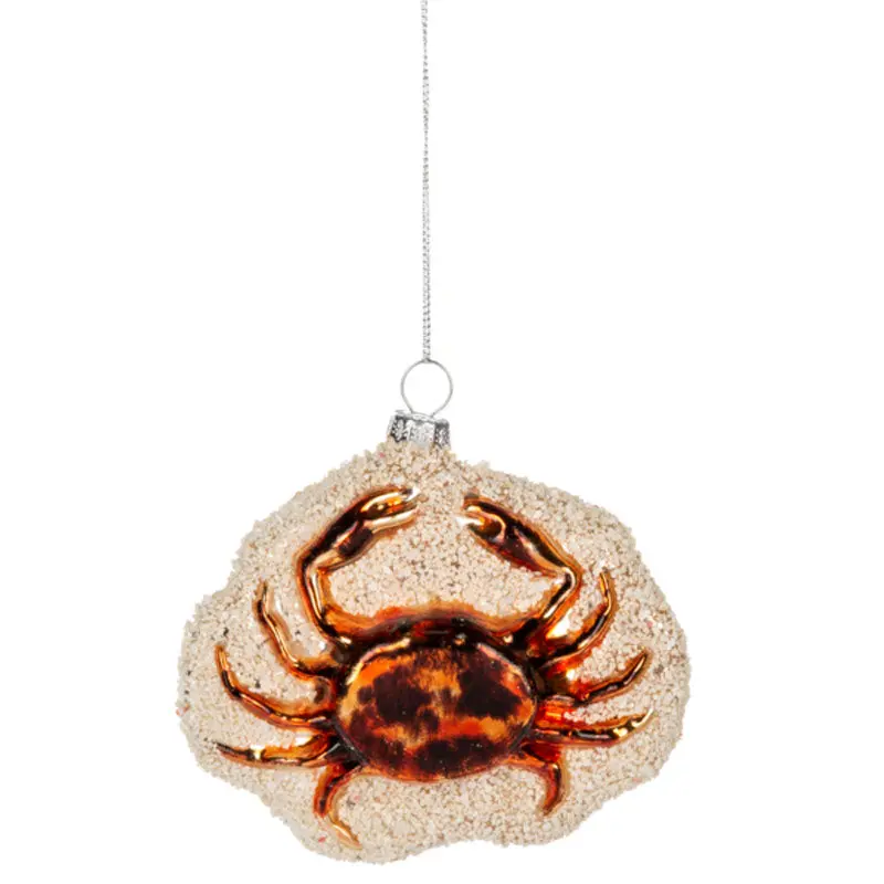 Crab-Shaped Hand-Blown Glass Ornament 2