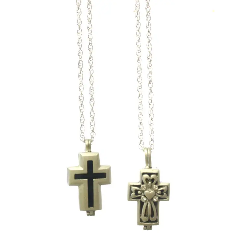 Cross-Designed Memorial Locket With Urn – Two Style Options 1
