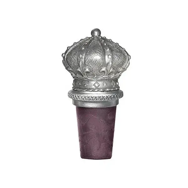 Crown-Embossed Bottle Stopper In Polished Metal 1