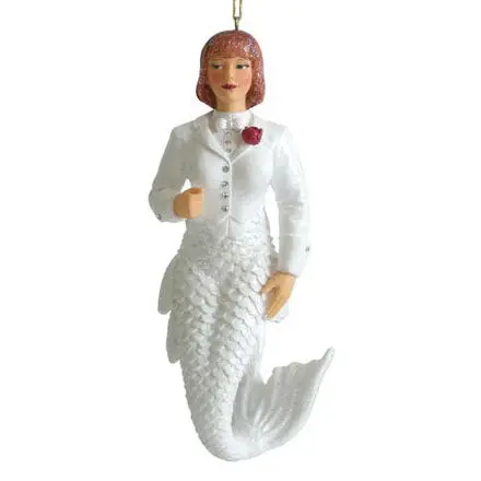 December Diamonds Bride & Tuxedo Mermaid Ornament 1