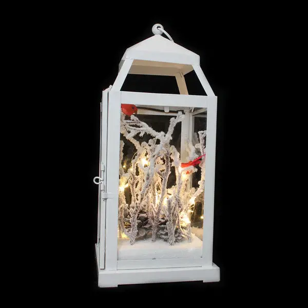 Decorative Led Lantern With Red Bird Motif 1