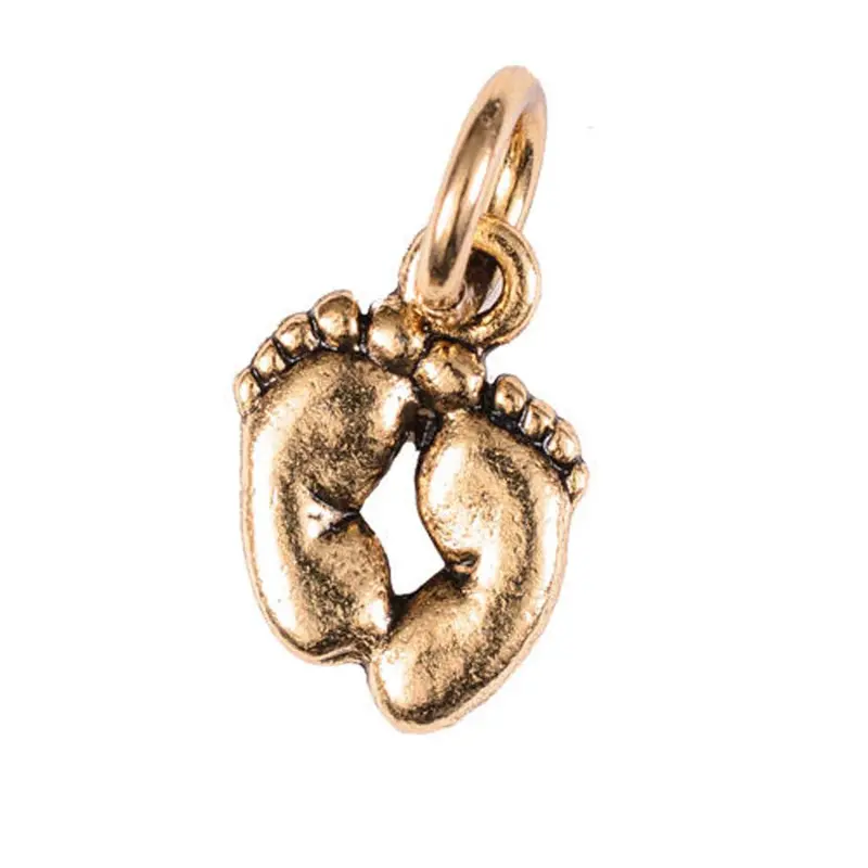 Delicate Gold Baby Footprint Charm 1