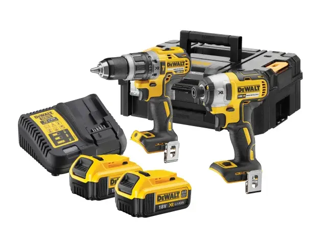 Dewalt 18V Cordless Combi Drill & Impact Driver Kit – Dual 4.0Ah Batteries Included 1