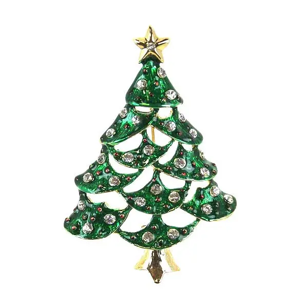 Diamond-Crystal Christmas Tree Pin 1