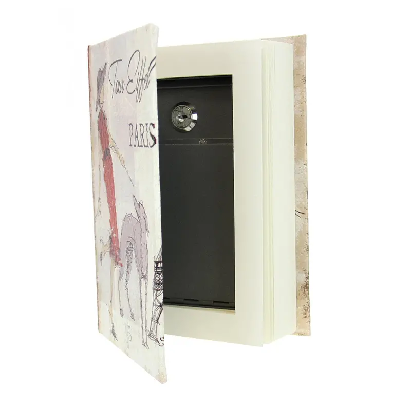 Discreet Book-Shaped Safe Box With Floral Design 1