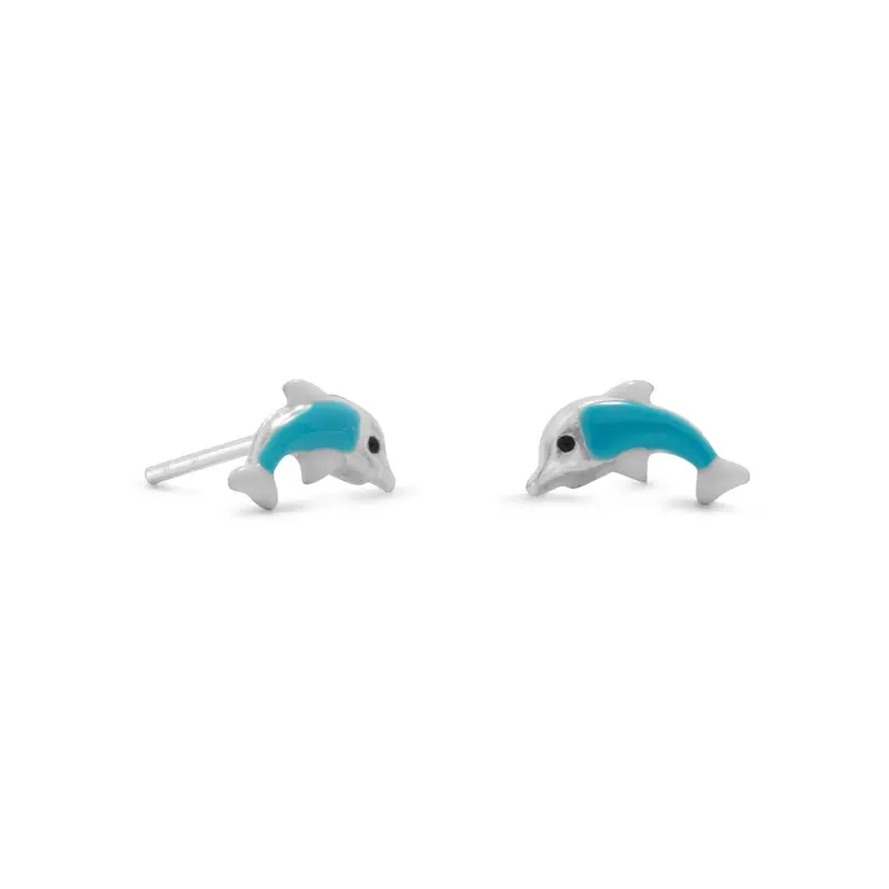 Dolphin-Shaped Sterling Silver Earrings 1