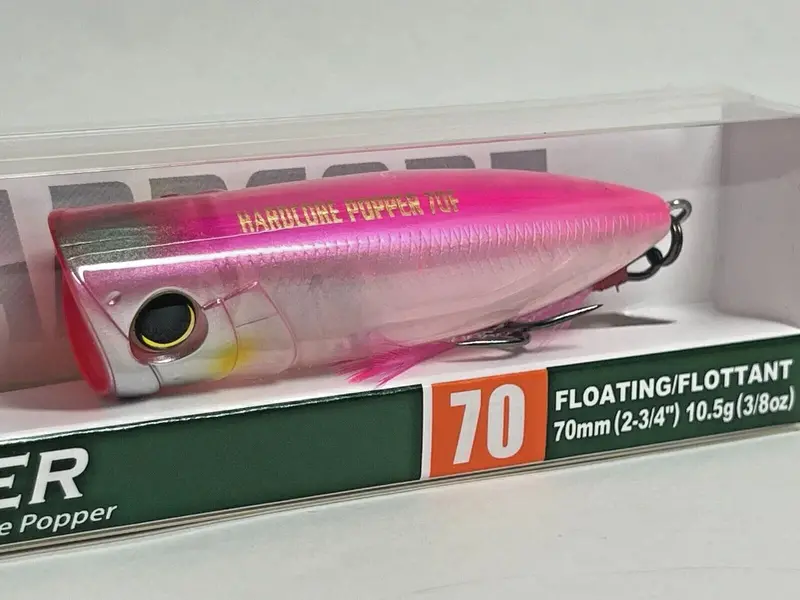 Duel Hardcore Popper 70F — Ghost Pearl Pink Back Finish 1