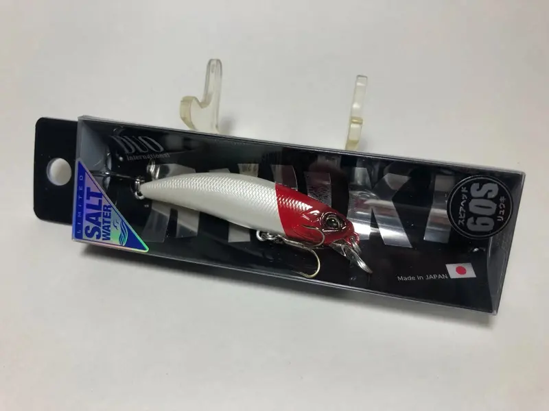 Duo Spearhead Ryuki 60S Saltwater Jerkbait – Pearl Red Head Accent 1