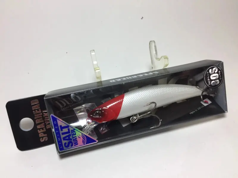 Duo Spearhead Ryuki 80S Saltwater Jerkbait – Pearl Red Head Accent 1