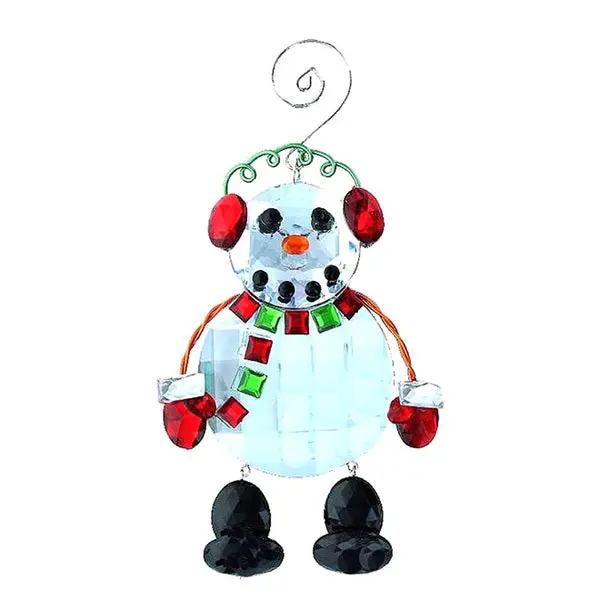 Earmuff-Wearing Snowman Ornament 1