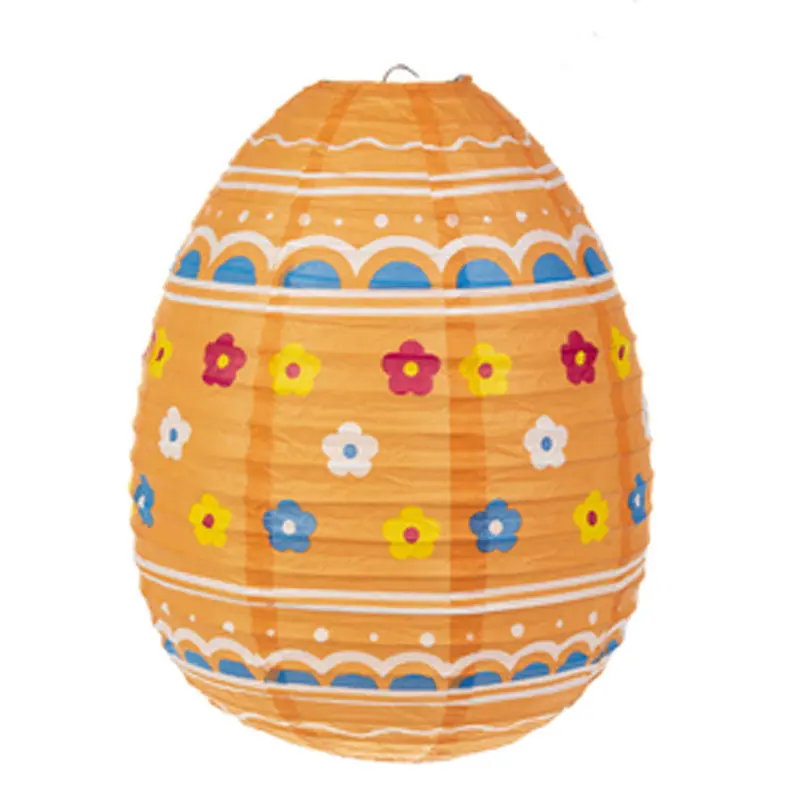 Easter-Themed Orange Paper Egg Lantern 1