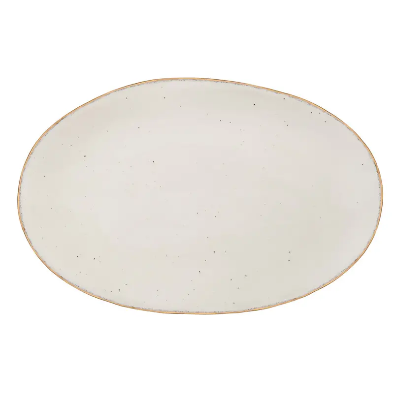 Elegant Platter With Metallic Accent Trim 1