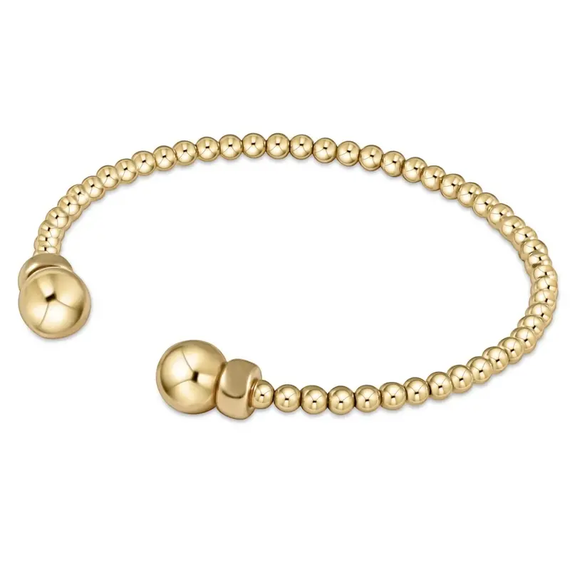 Enewton Classic Gold Cuff Bracelet – 3Mm Beaded Design 1