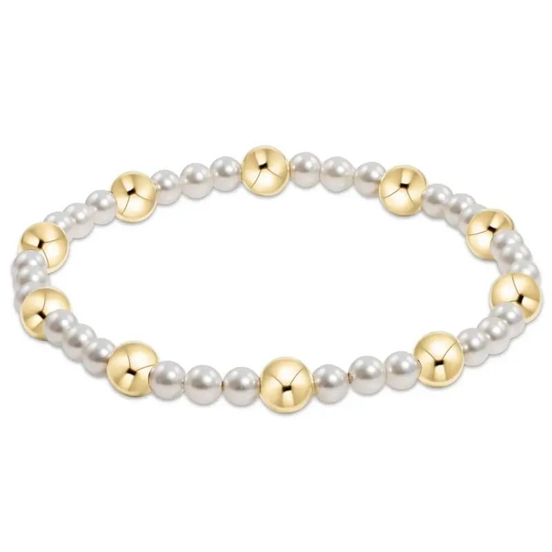 Enewton Pearl Sincerity Bracelet – 4Mm Beads With 6Mm Gold Accent 1