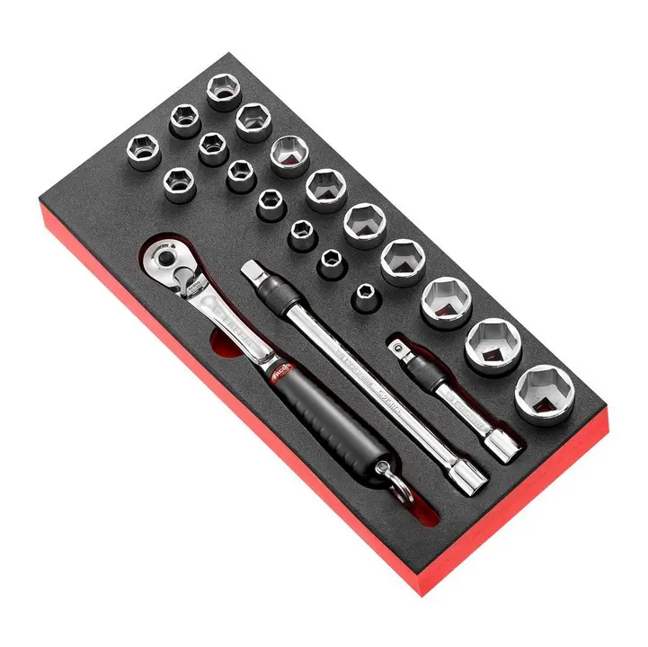 Facom 14-Piece 1/2" Drive Tethered Socket Set – Metric Sizes, Sls Safety Rated 1