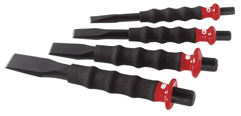 Facom 4-Piece Shock-Absorbing Chisel Set With Ergonomic Grips 1
