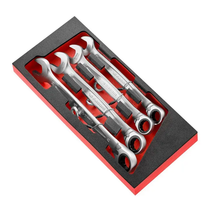 Facom 4-Piece Tethered Ratchet Spanner Set – Larger Metric Sizes 21–27Mm, Sls 1
