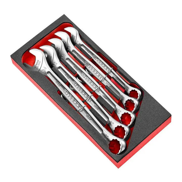 Facom 5-Piece Tethered Combination Spanner Set – Heavy-Duty 27–34Mm, Sls 1