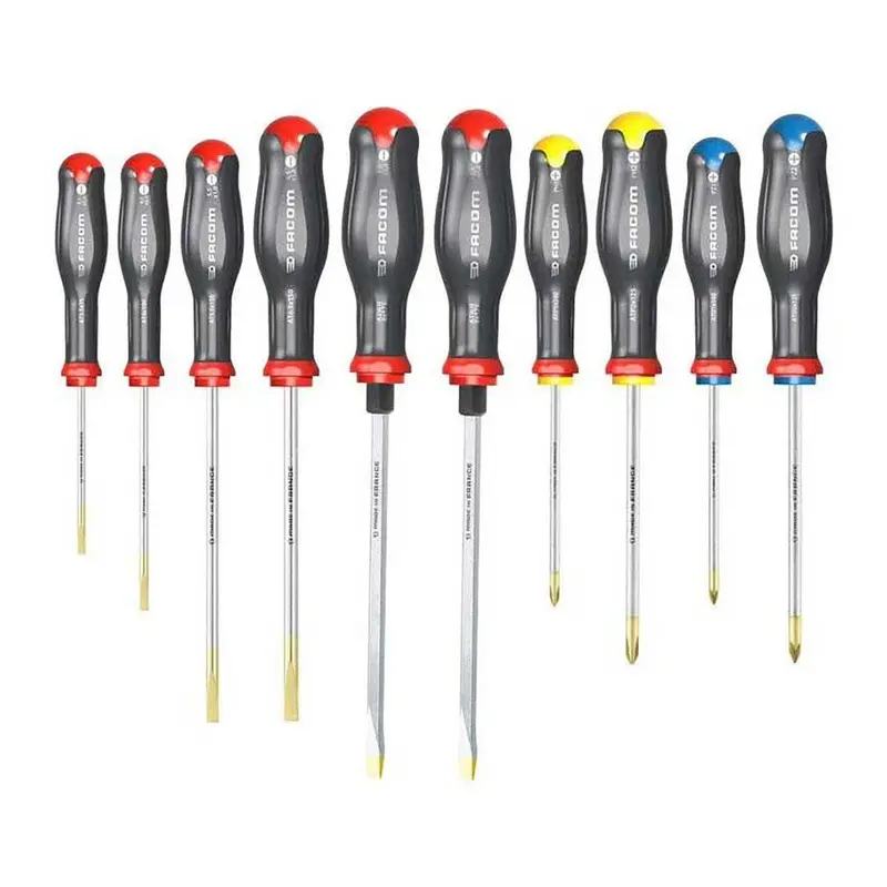 Facom At.J10 10-Piece Comprehensive Protwist® Screwdriver Set (Phillips, Pozi, Slotted) 1