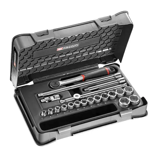 Facom J.161-3P6 3/8" Drive 20-Piece Metric Socket Set – Hexagon (6-Point), 7Mm To 22Mm 1