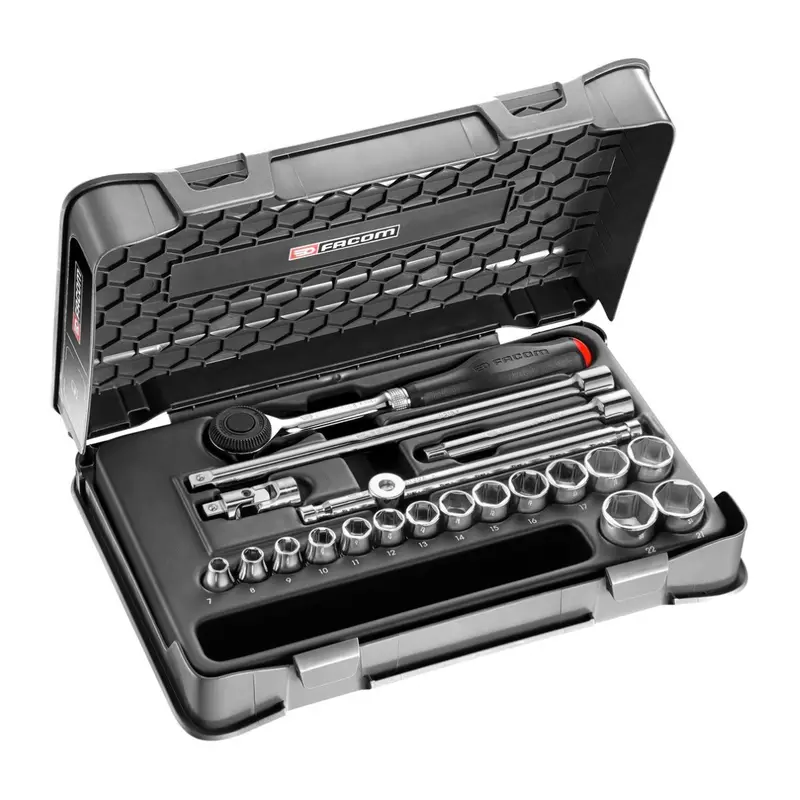 Facom J.360-3P6 3/8" Drive 20-Piece Metric Socket Set – Hexagon (6-Point), 7Mm To 22Mm 1