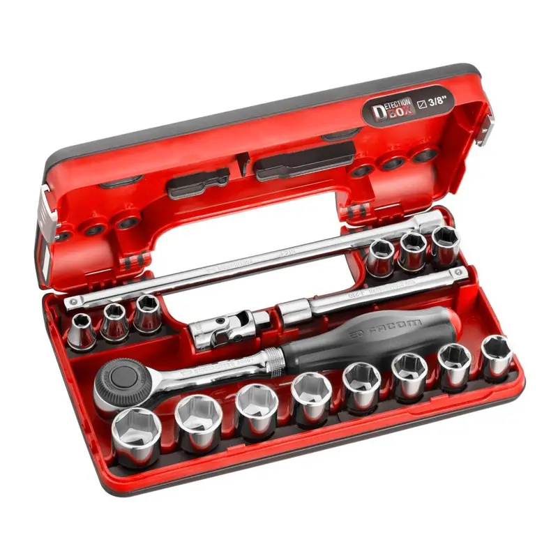Facom J.360Dbox1 3/8" Drive 18-Piece Metric Socket Set (8–22Mm, 6-Point Hex) 1