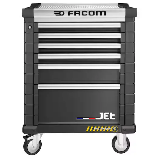 Facom Jet.6Nm3As 6-Drawer Black Safety-Range Mobile Roller Cabinet (3-Module) 1