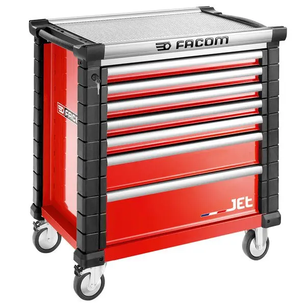 Facom Jet.7M4A Red 7-Drawer Mobile Roller Cabinet With Locking Casters 1
