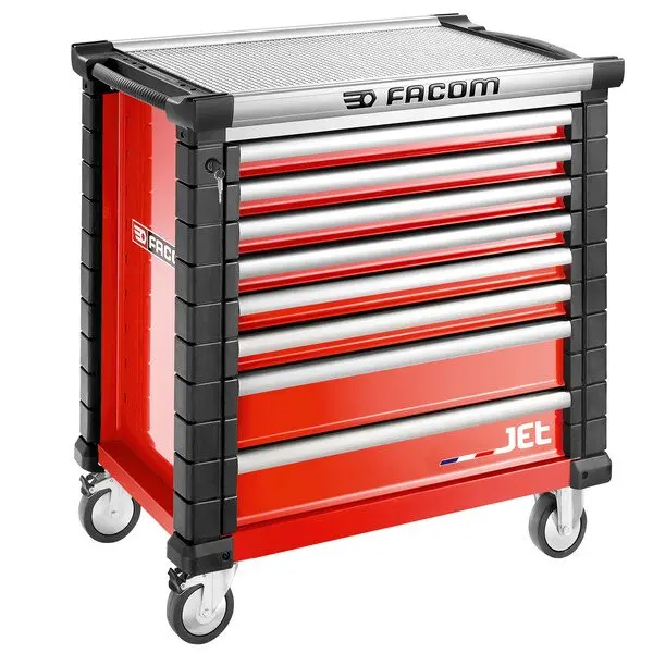 Facom Jet.8M4A Red 8-Drawer Heavy-Duty Mobile Roller Cabinet 1