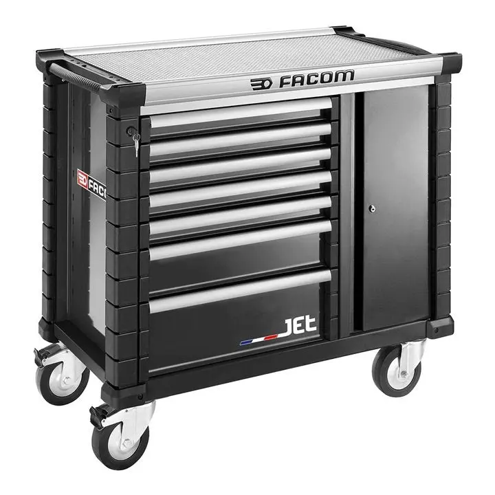 Facom Jet.T7Nm3A Grey 6-Drawer Mobile Roller Cabinet With Integrated Side Cabinet 1