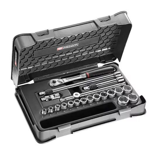 Facom Jl.171-3P6 3/8" Drive 20-Piece Metric Socket Set – Hexagon (6-Point), 7Mm To 22Mm 1