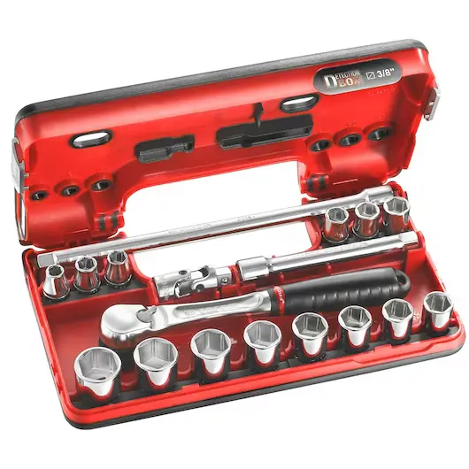 Facom Jl.Dbox1 3/8" Drive 18-Piece Metric Socket Set (8–22Mm, Standard Hex) 1